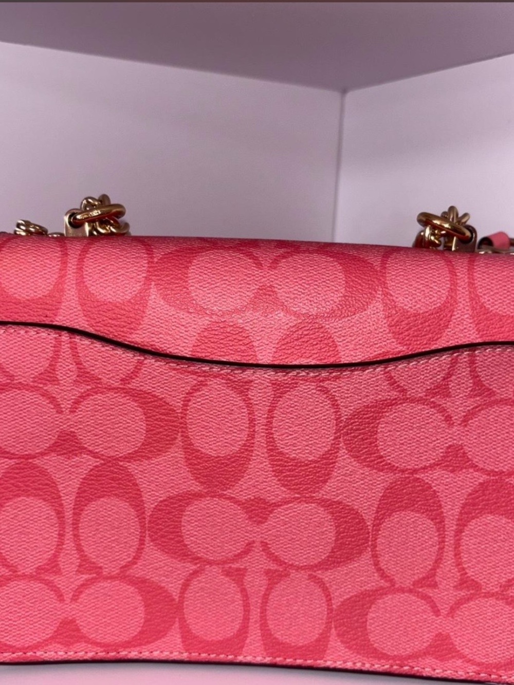 Coach Pink lemonade Signature Crossbody with Gold Hardware - Picture 2 of 3